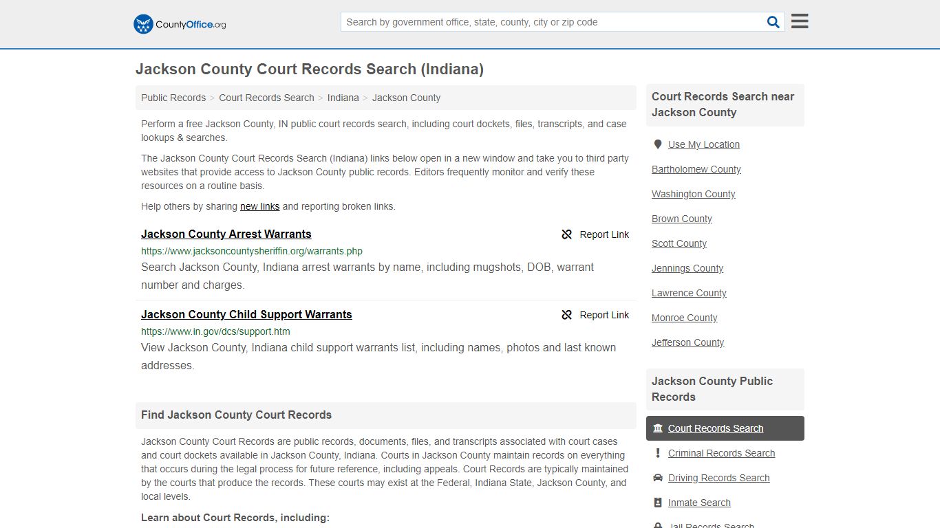 Jackson County Court Records Search (Indiana) - County Office
