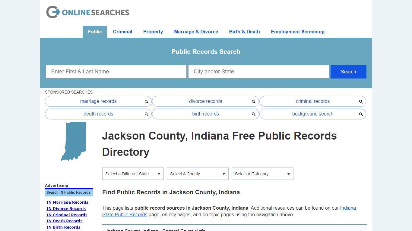 Jackson County, Indiana Public Records Directory