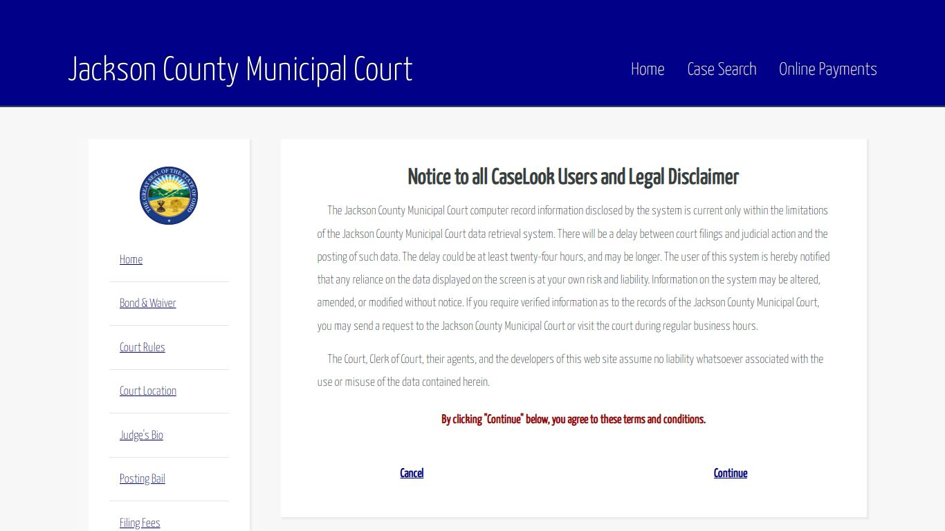 Record Search - Jackson County Municipal Court