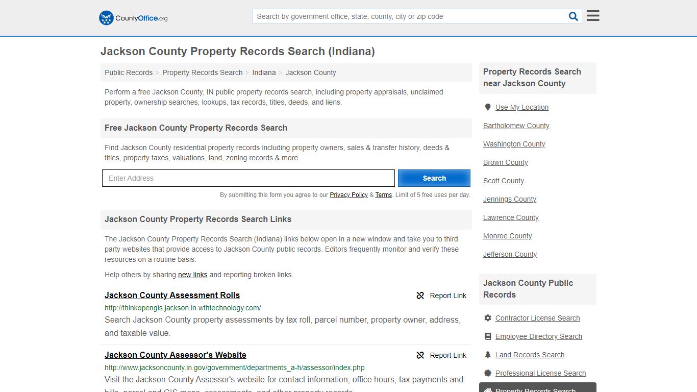 Jackson County Property Records Search (Indiana)